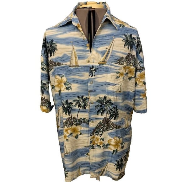 Pierre Cardin. Sz L. Rayon. Aloha Hawaiian Relaxed Fit Short Sleeve Shirt. B100 - Picture 1 of 6